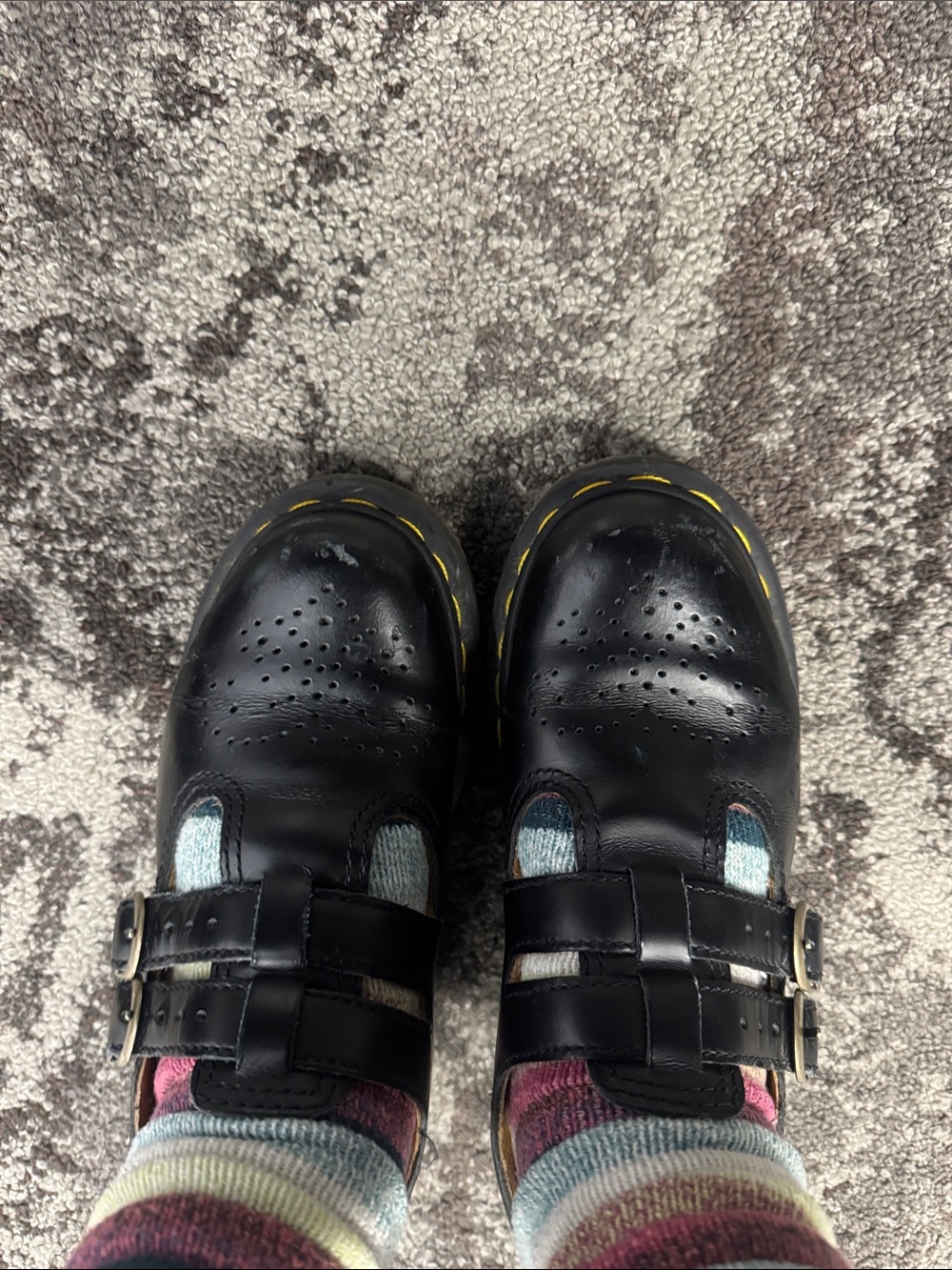 Doc Martens Black Leather Mary Jane Shoes Size 6